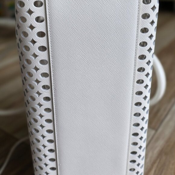 Prada  Perforated White Tote Top Handle Handbag - Picture 10 of 12